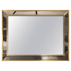 1970
s brass 
chrome mirror