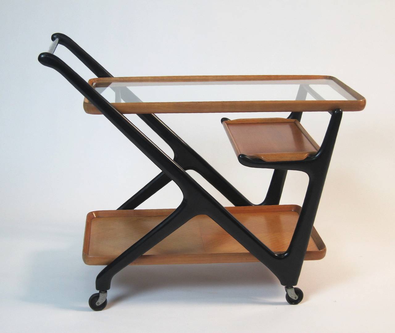Mid-20th Century Cesare Lacca Bar Cart with Serving Tray For Sale