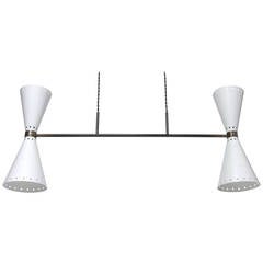 Double Cone Twin-Pendant Lamp, Switzerland, 1950s
