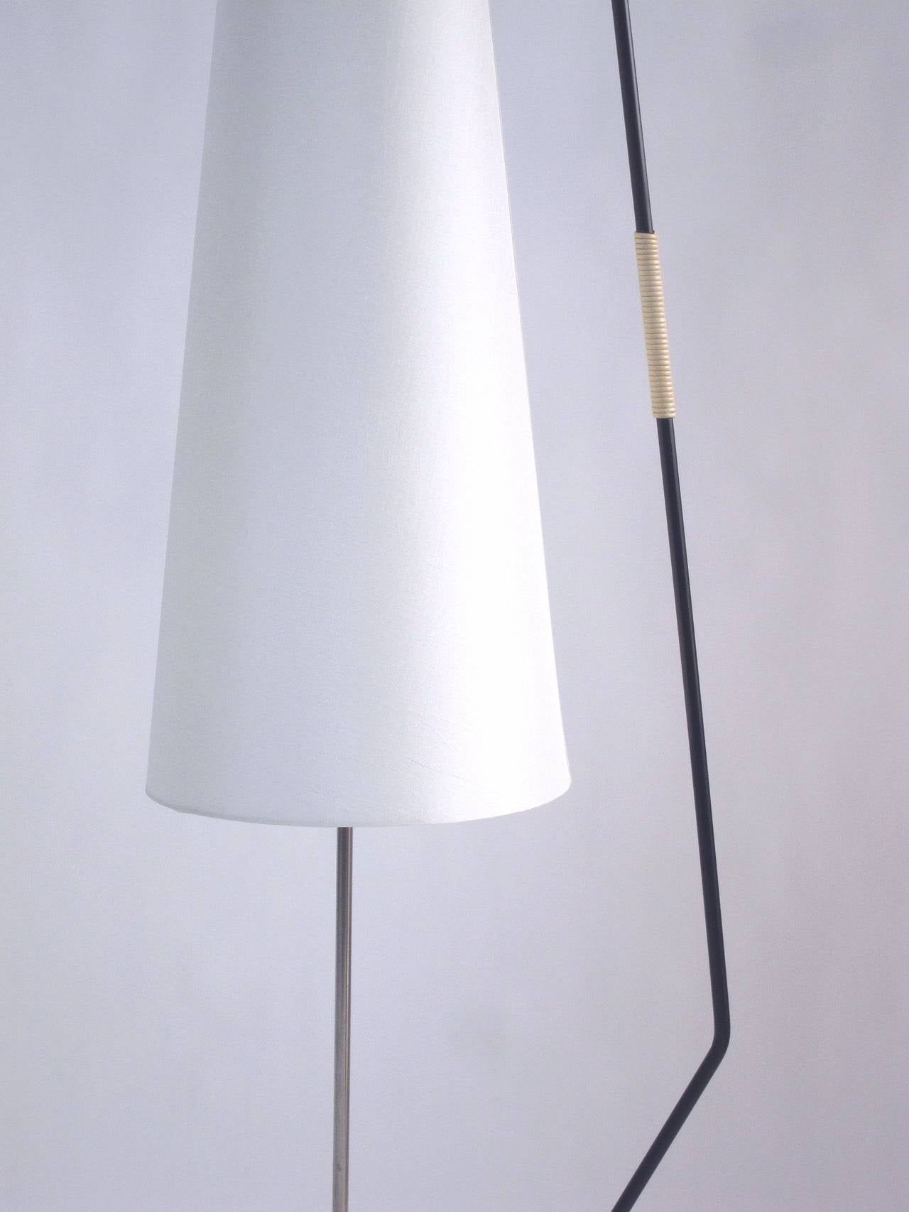 Fabric French Floor Lamp, 1950s For Sale