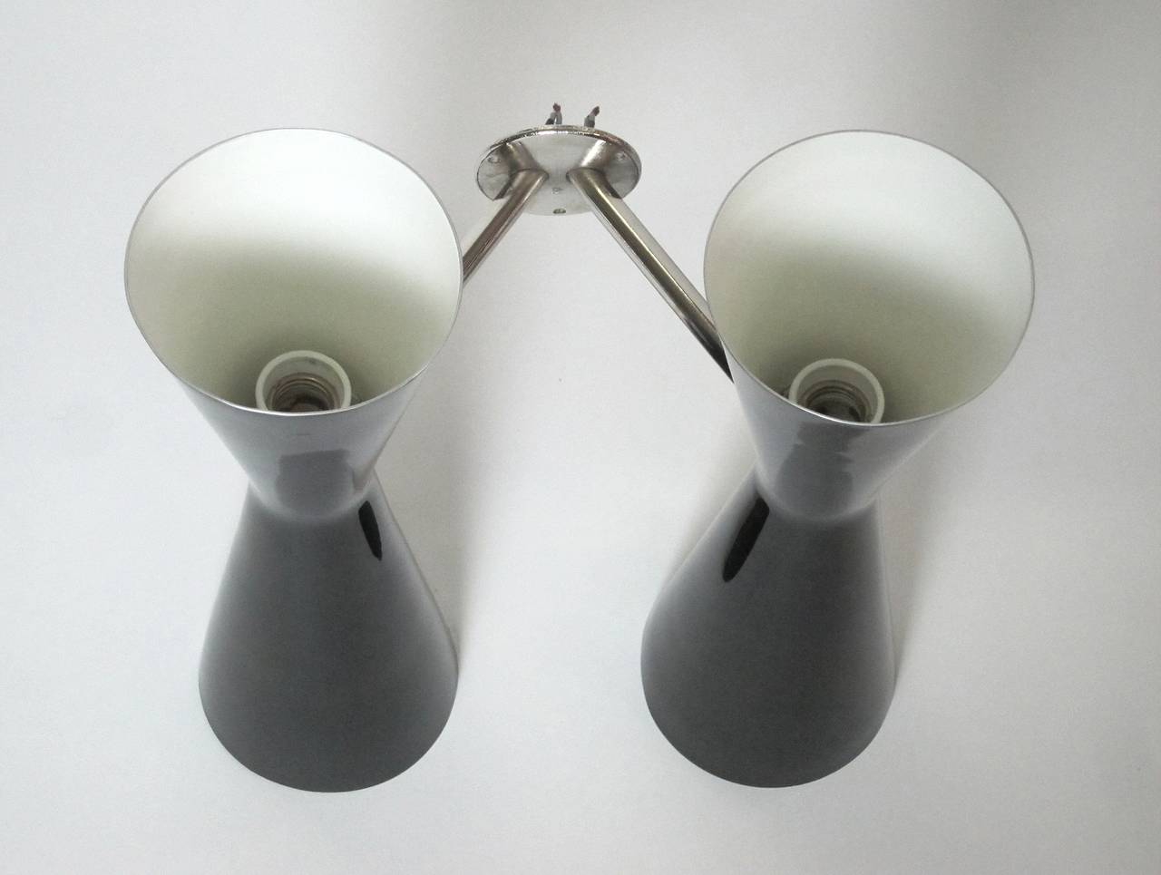 Swiss Huge Double Cone Twin Sconce, 1950s For Sale