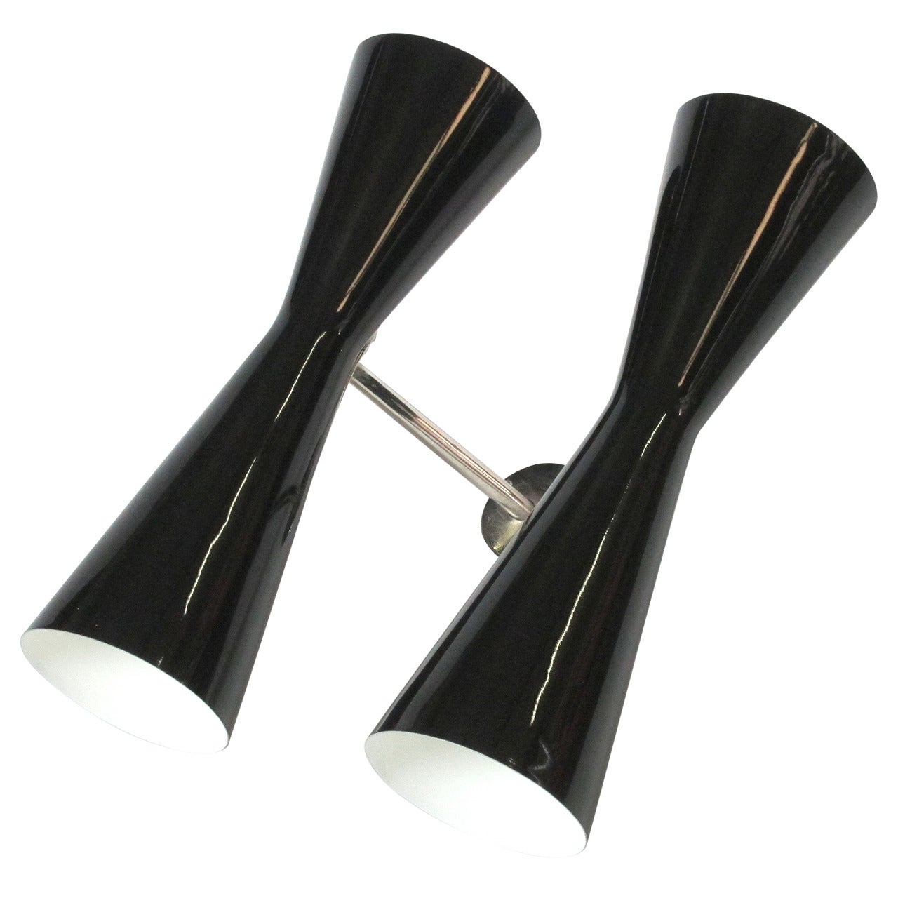 Huge Double Cone Twin Sconce, 1950s For Sale