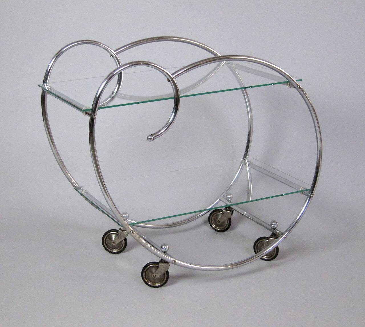 Streamline Art Deco Serving Cart In Good Condition For Sale In Bern, CH