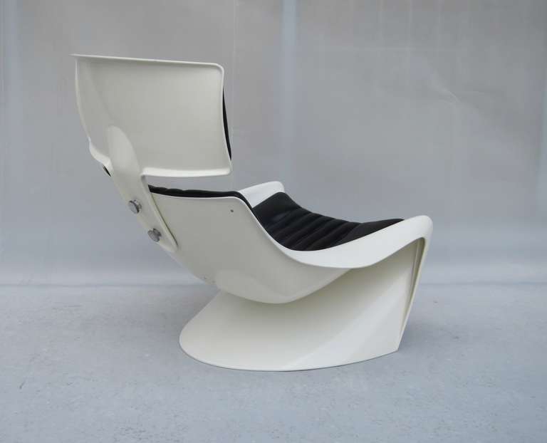Space Age Steen Ostergaard Leather Meteor Lounge Chair 1970's For Sale