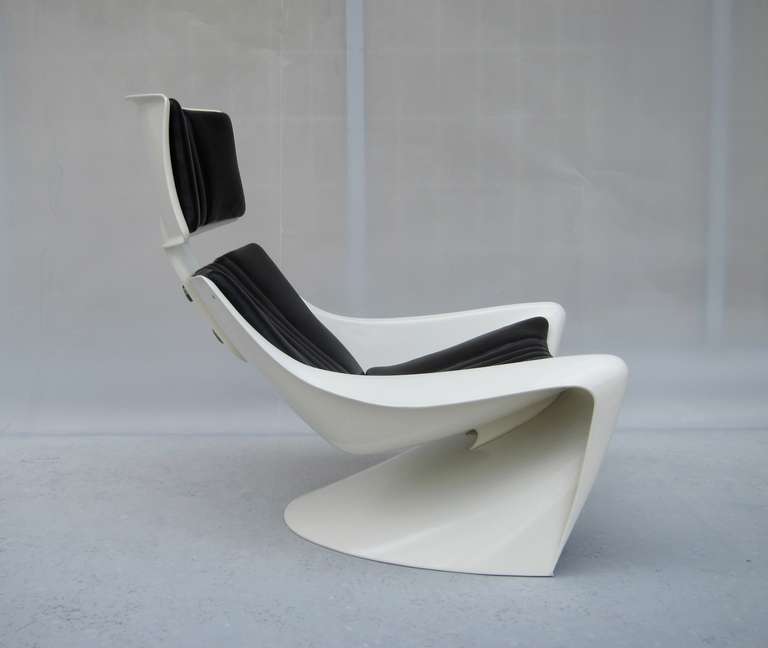 Danish Steen Ostergaard Leather Meteor Lounge Chair 1970's For Sale