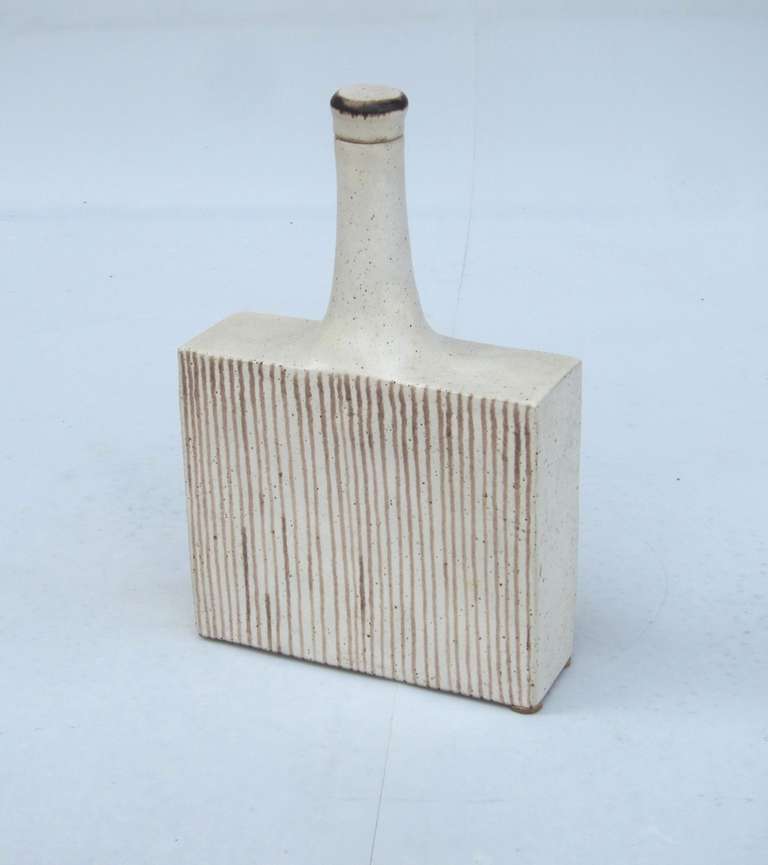 Pure Ceramic Bottle, Bruno Gambone, 1970