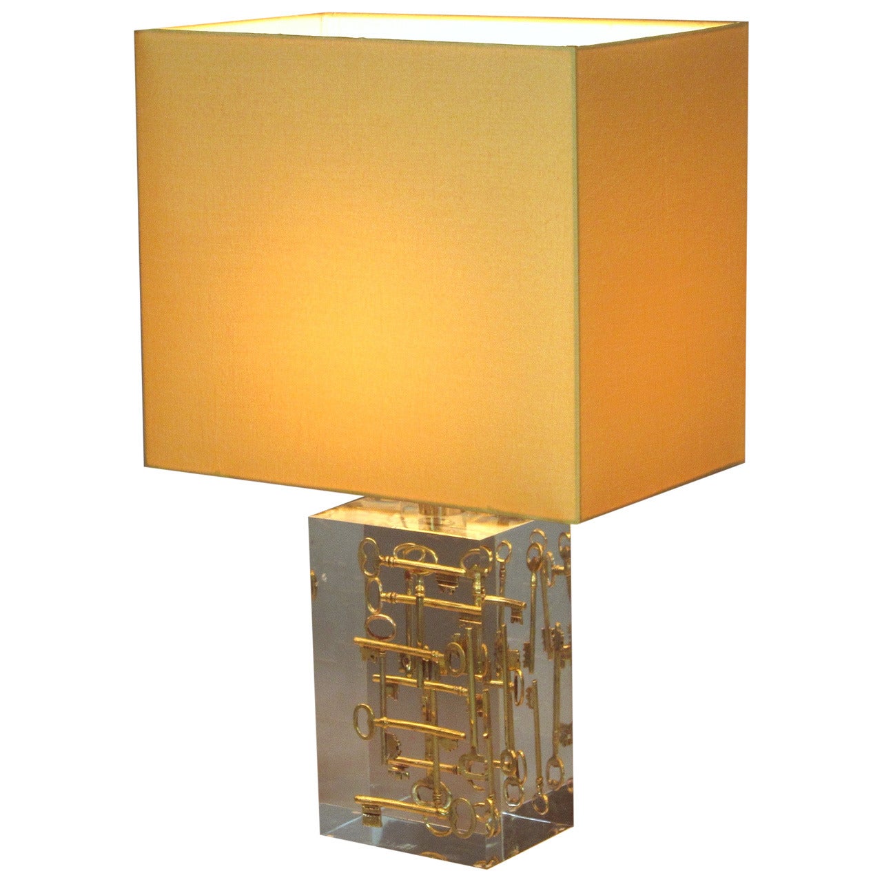 Eye-catching Lucite Base Table Lamp, France, 1980s For Sale