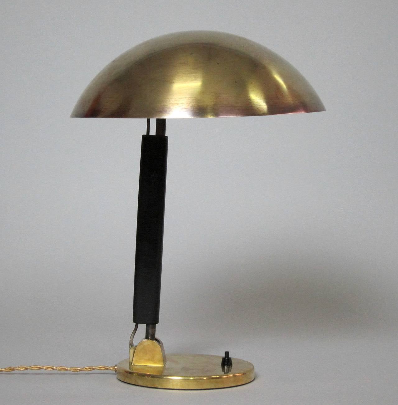 Bauhaus Karl Trabert Brass Desk Lamp, BAG Switzerland For Sale