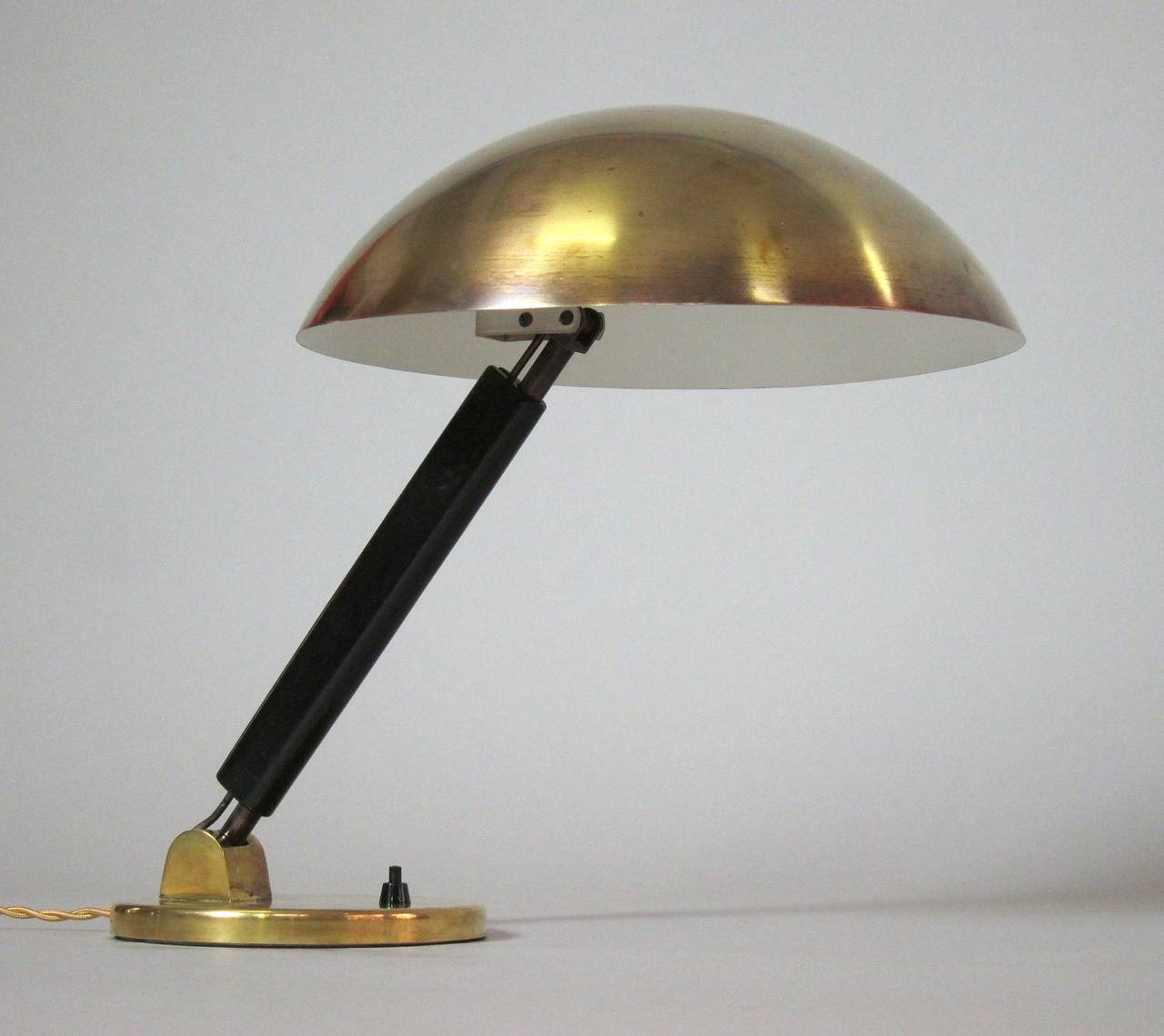 Classic Bauhaus desk lamp, designed by Karl Trabert 1935, manufactured by BAG Turgi Switzerland, adjustable tilting.