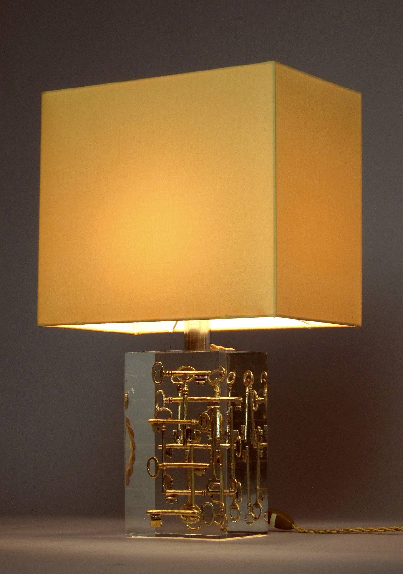 Eye-catching Lucite Base Table Lamp, France, 1980s