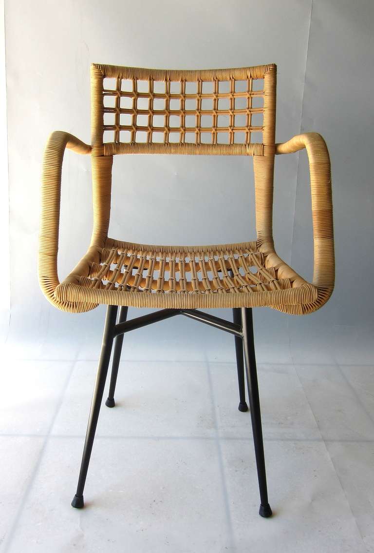 Mid-Century Modern Stunning Gio Ponti Style Loggia Chairs 1950's For Sale