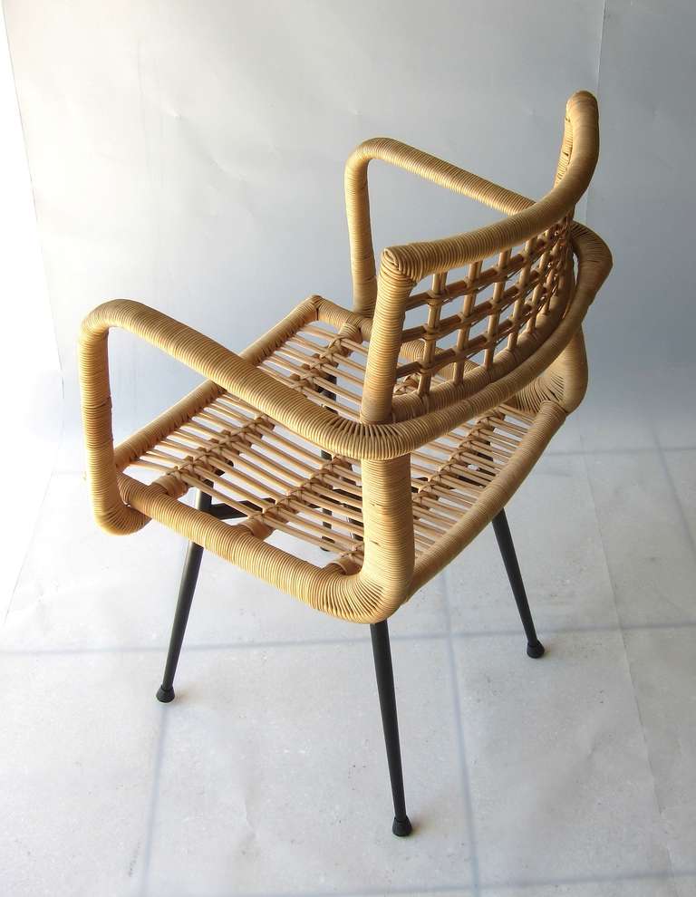 Italian Stunning Gio Ponti Style Loggia Chairs 1950's For Sale