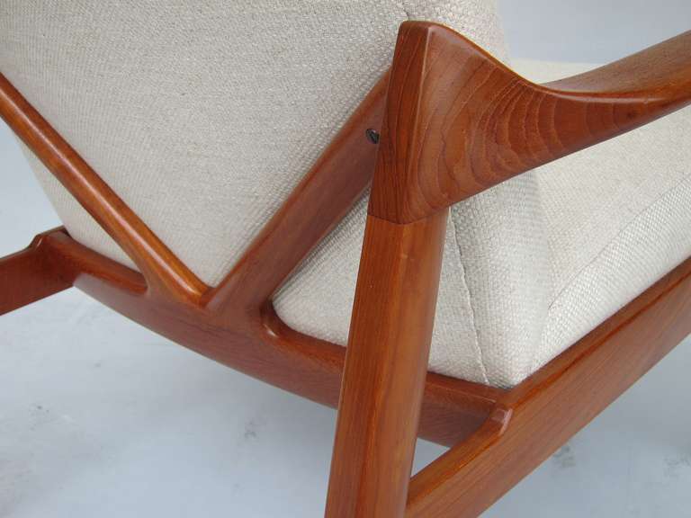 Wood Stand-alone designed Armchair by Tove and Edvard Kindt-Larsen, Denmark 1950's For Sale