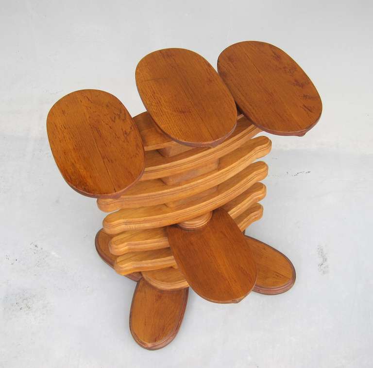 Sculptural Wooden Rib Etagere 1