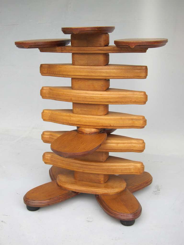 Mid-20th Century Sculptural Wooden Rib Etagere