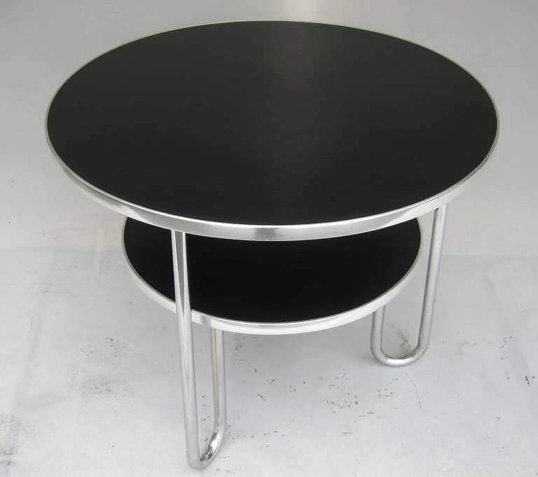 Mauser Two Level, Loop-Legged Coffee Table with Full Metal Construction In Good Condition For Sale In Bern, CH