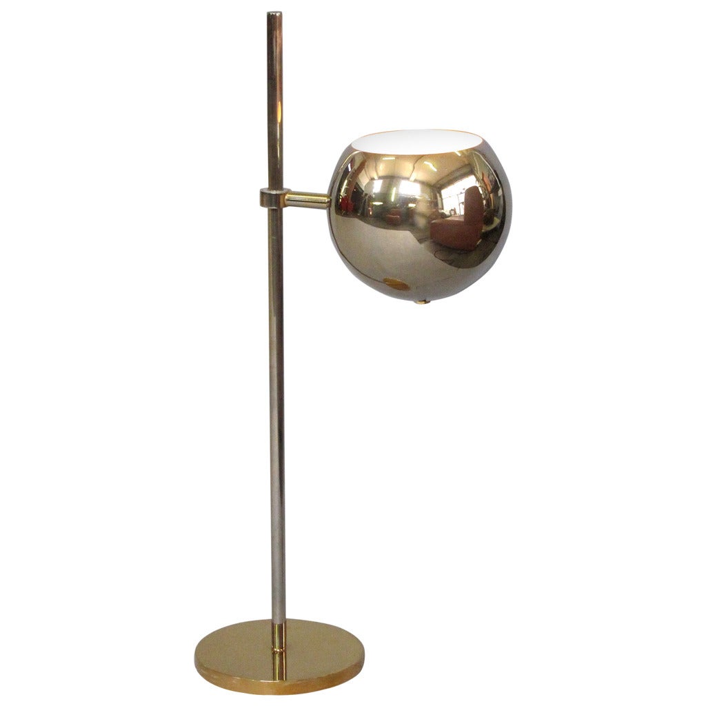 Stilnovo gilded Globe Table Lamp 1970's