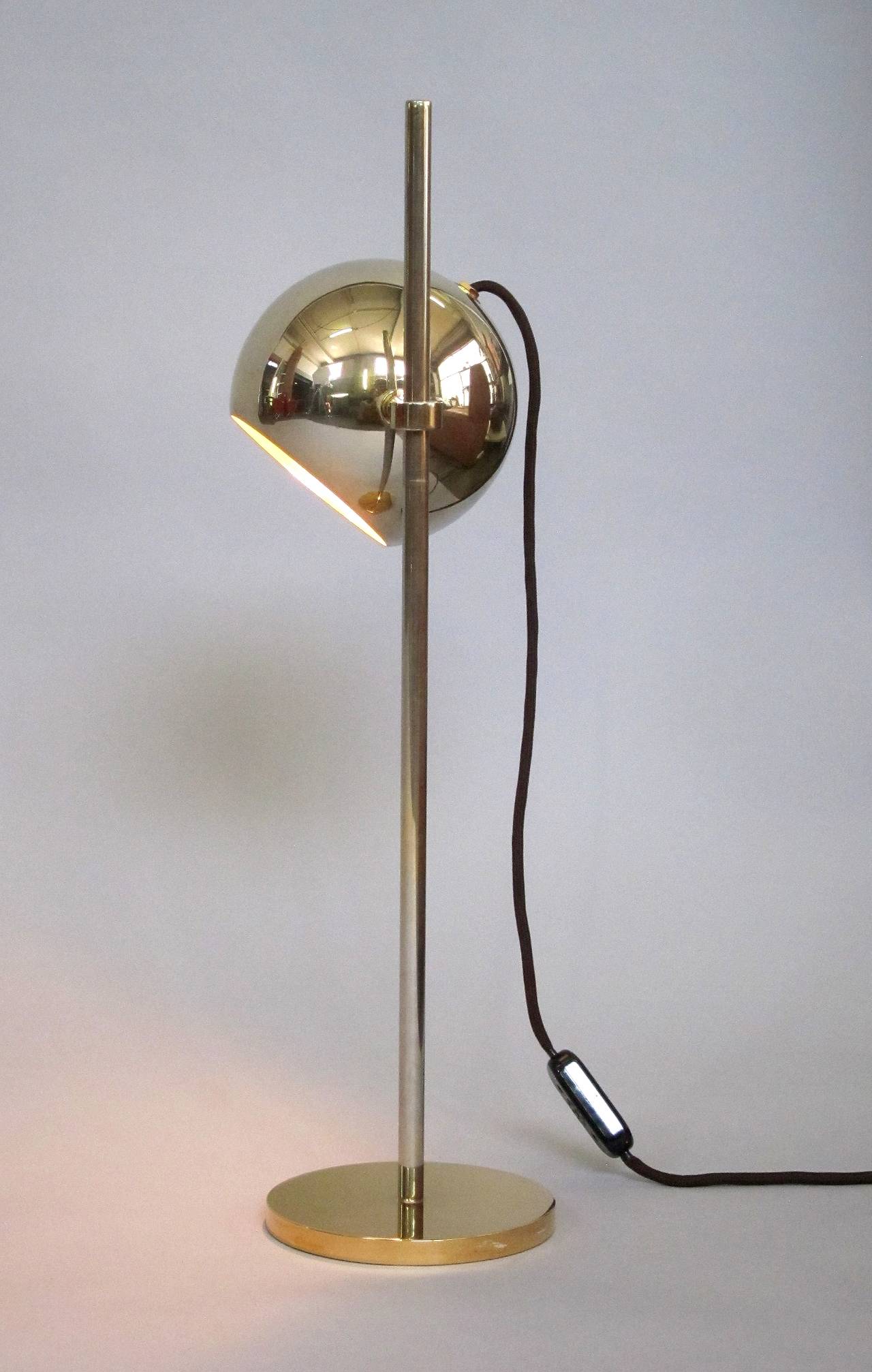 Late 20th Century Stilnovo gilded Globe Table Lamp 1970's
