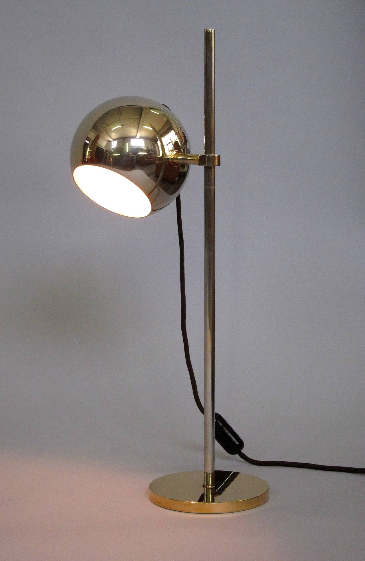 Adjustable gilded Table Lamp manufactured by Stilnovo, Italy 1970's