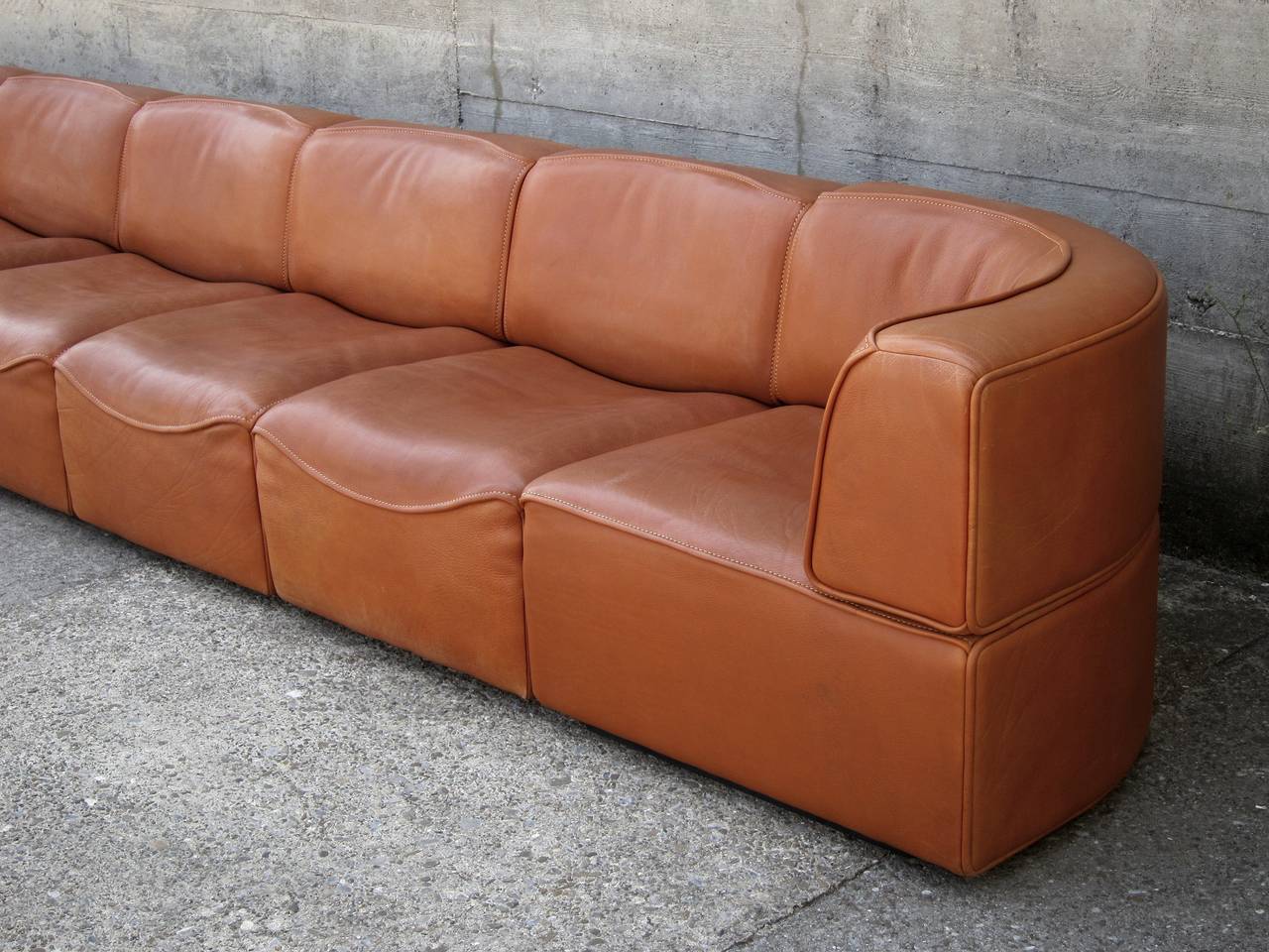 Swiss Legendary De Sede Neck Leather Sofa 1960's