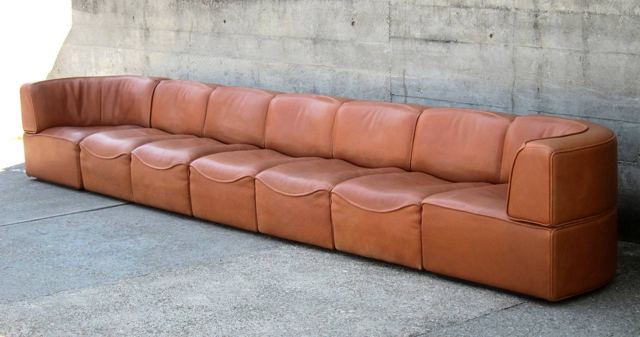 Mid-Century Modern Legendary De Sede Neck Leather Sofa 1960's