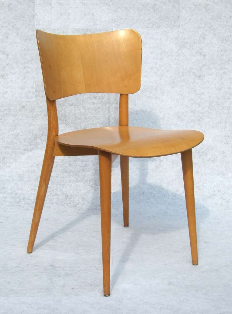 Iconic and award-winning Chair designed by the Artist, Architect and Designer Max Bill in 1952, manufactured out of beech/plywood by Horgen-Glarus Switzerland in the 1960's