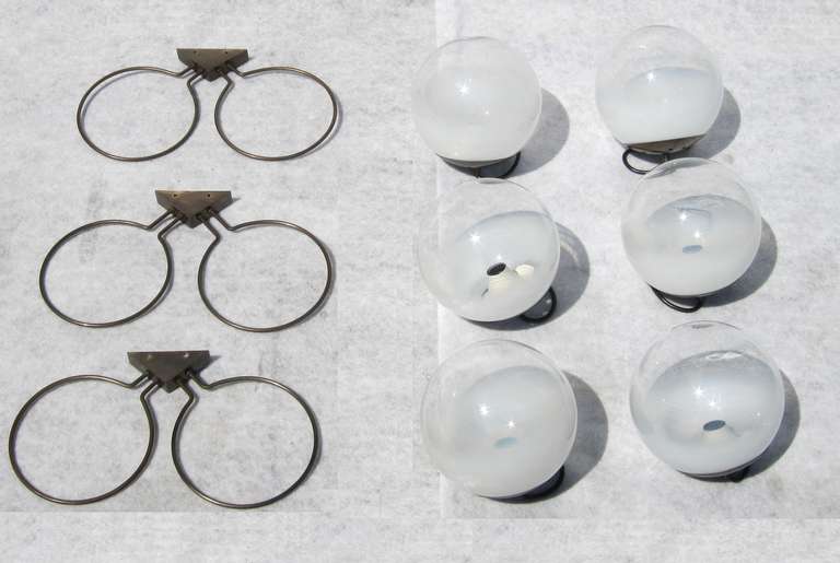 Three Gino Sarfatti Double Wall Lights In Excellent Condition For Sale In Bern, CH