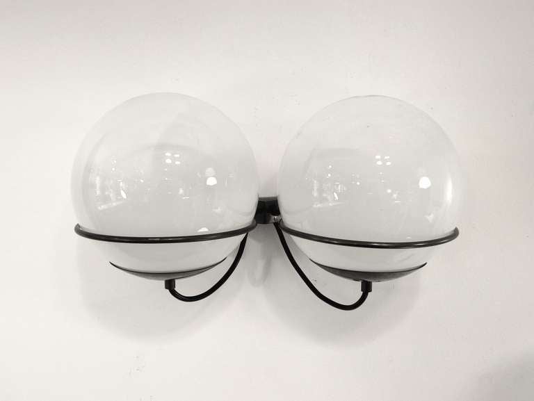 Mid-Century Modern Three Gino Sarfatti Double Wall Lights For Sale