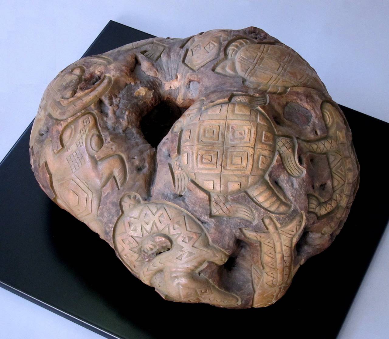 Ethnic-Archaic Hardwood Carved Sculpture