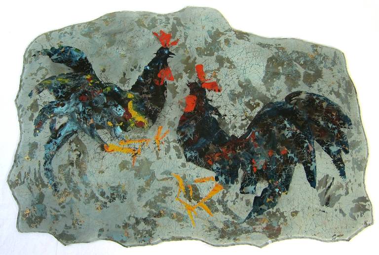 Duilio Barnabé (Dubé) for Fontana Arte Painted Glass Plate