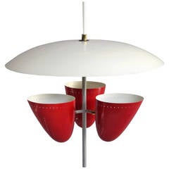 Italian Mid-Century Articulated Triple Shade Chandelier