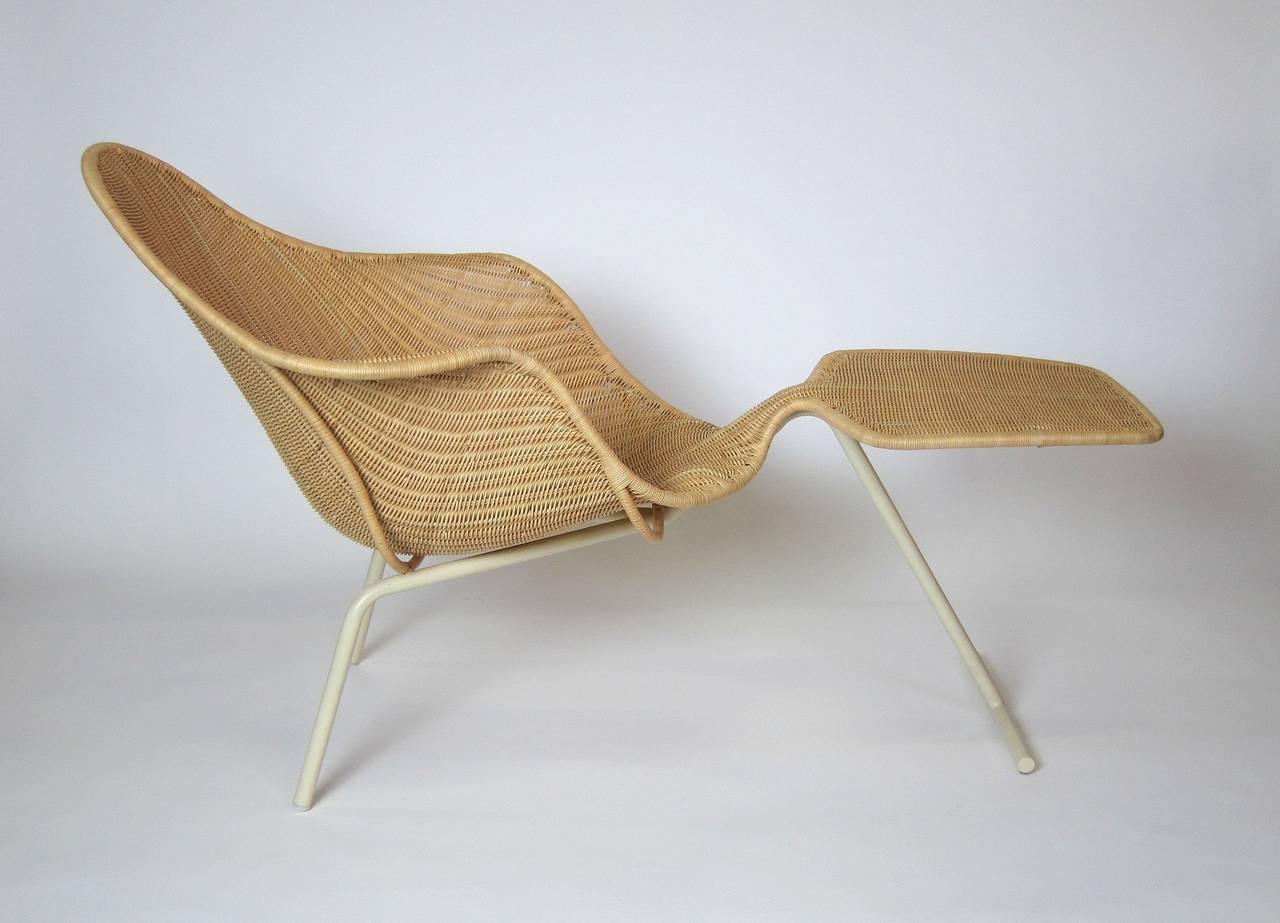 This comfortable chair with leg rest was designed in 1997 and manufactured in Italy.