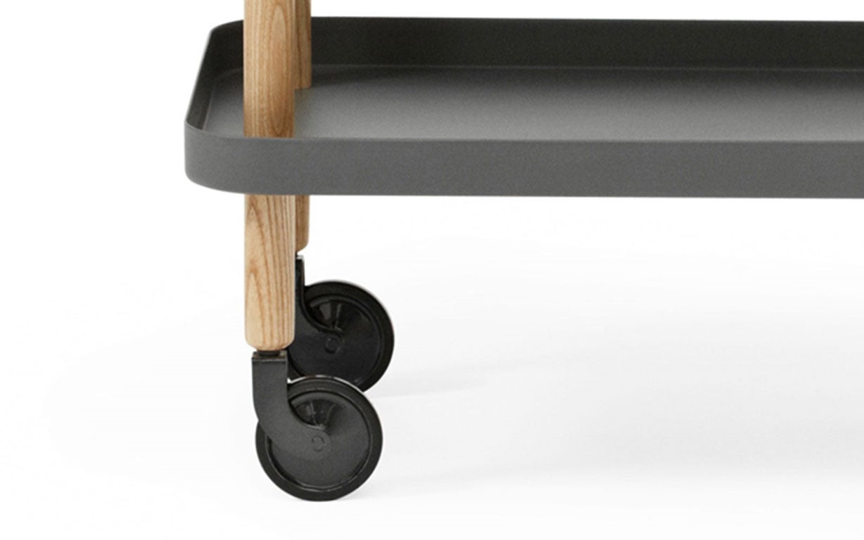 Contemporary Block Table Dark Grey For Sale