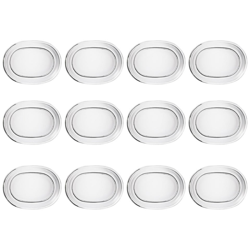 Set of 12 Josef Frank Seafood/Lobster Plates in Clear Art Glass For Sale