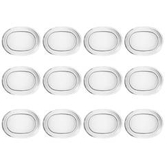 Set of 12 Josef Frank seafood/lobster plates in clear art glass 7