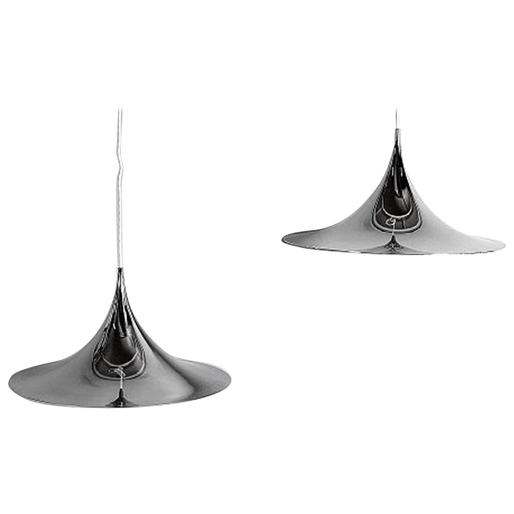 Pair of Trumpet Lamps, Klaus Bonnerup & Torsten Thorup, Steel For Sale