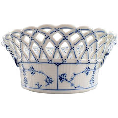 Royal Copenhagen blue fluted full lace fruit basket.