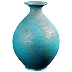 Floor vase by Svend Hammershoi for Kähler, HAK, glazed stoneware vase, 1940s.