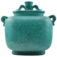 Josef Ekberg, Gustavsberg, large lidded jar. Josef Ekberg, Gustavsberg, large lidded jar.