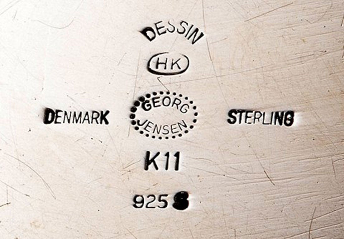 Scandinavian Modern Georg Jensen Dish in Sterling Silver, Design Henning Koppel For Sale