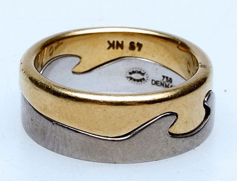 Georg Jensen. Two-piece Fusion ring 18 carat gold. 
Designed by Nina Koppel for Georg Jensen.
In very good condition.