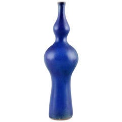 Arabia, Finland, Vase with Modern Design, Blue Glaze