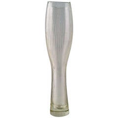 Tapio Wirkkala for Iittala, Clear Glass Vase with Engraved Decoration 2