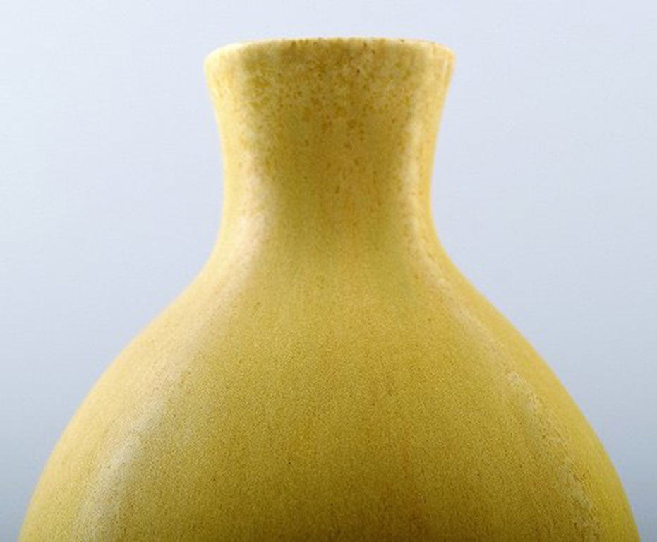 Gustavsberg Pottery Vase, Beautiful Yellow Glaze