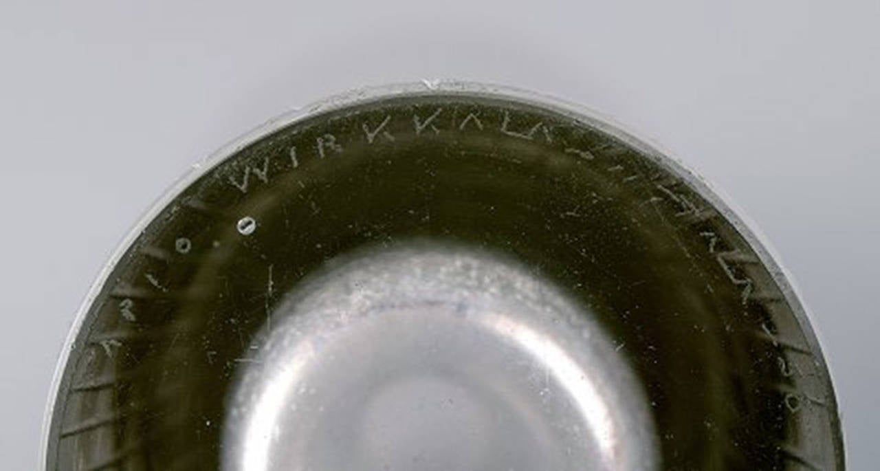 Scandinavian Modern Tapio Wirkkala for Iittala, Clear Glass Vase with Engraved Decoration