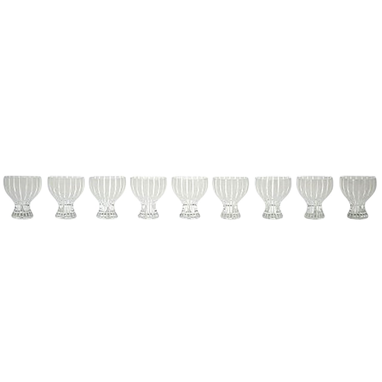 Nine Cocktail Glasses, "Strict" by Bengt Orup for Johansfors For Sale