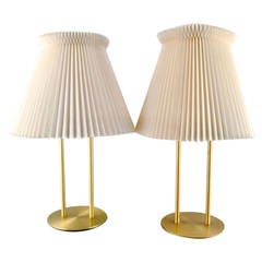 Pair of Le Klint Table Lamps with Original Screens of Danish Design, 1970-1980s
