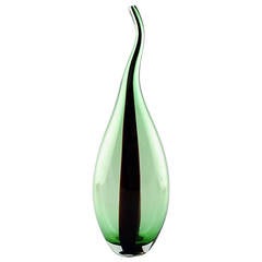 Murano Large Art Glass Floor Vase, Unstamped 8