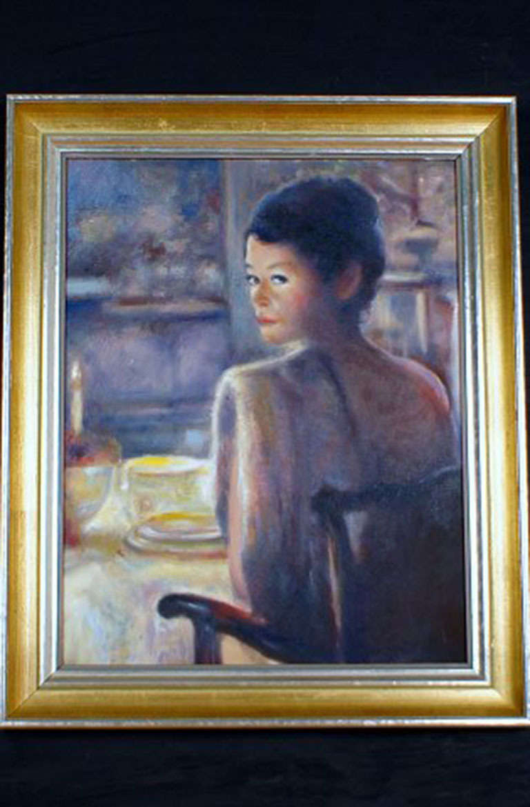 Ölgemälde auf Tafel. Nicht signiert. Porträt der Schauspielerin Catherine Zeta Jones. Ende der 1990er Jahre. In gutem Zustand. Größe (ohne Rahmen): 35 cm. x 45 cm.
Der Rahmen ist 5 cm breit.
