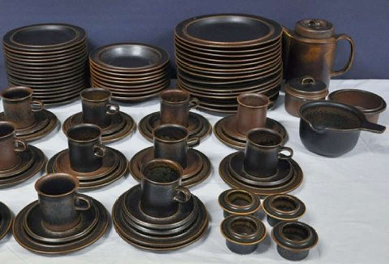 70 Piece Arabia Coffee Service in Stoneware, 1970s